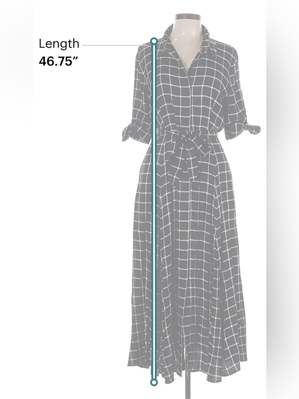 Calvin Klein Black and White Windowpane Dress - Picture 4 of 5